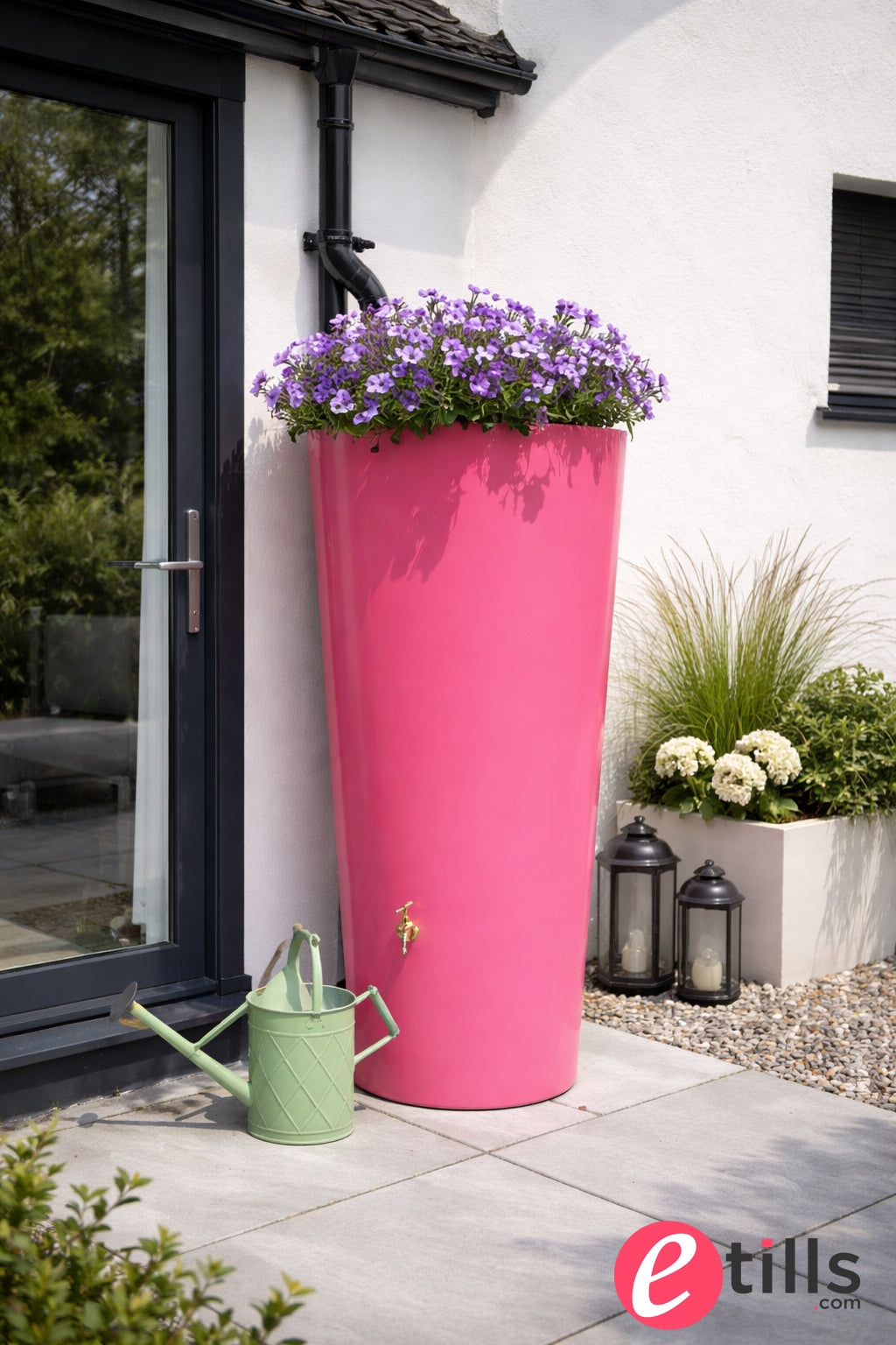 380 Litre Water Butt Planter In Pink - Big City