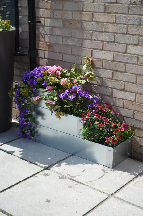 Long Three Tier Raised Bed / Galvanised Planter Set