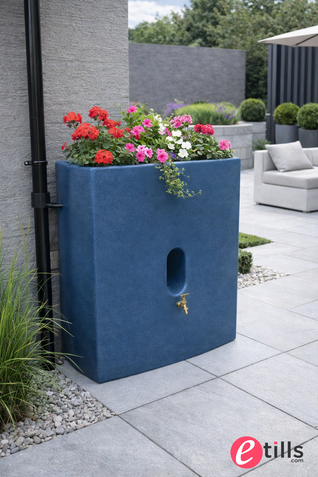 Oasis Water Butt Planter Blue Marble