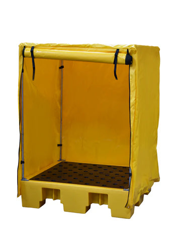 4 Drum Plastic Spill Pallet - PE Grid & Cover