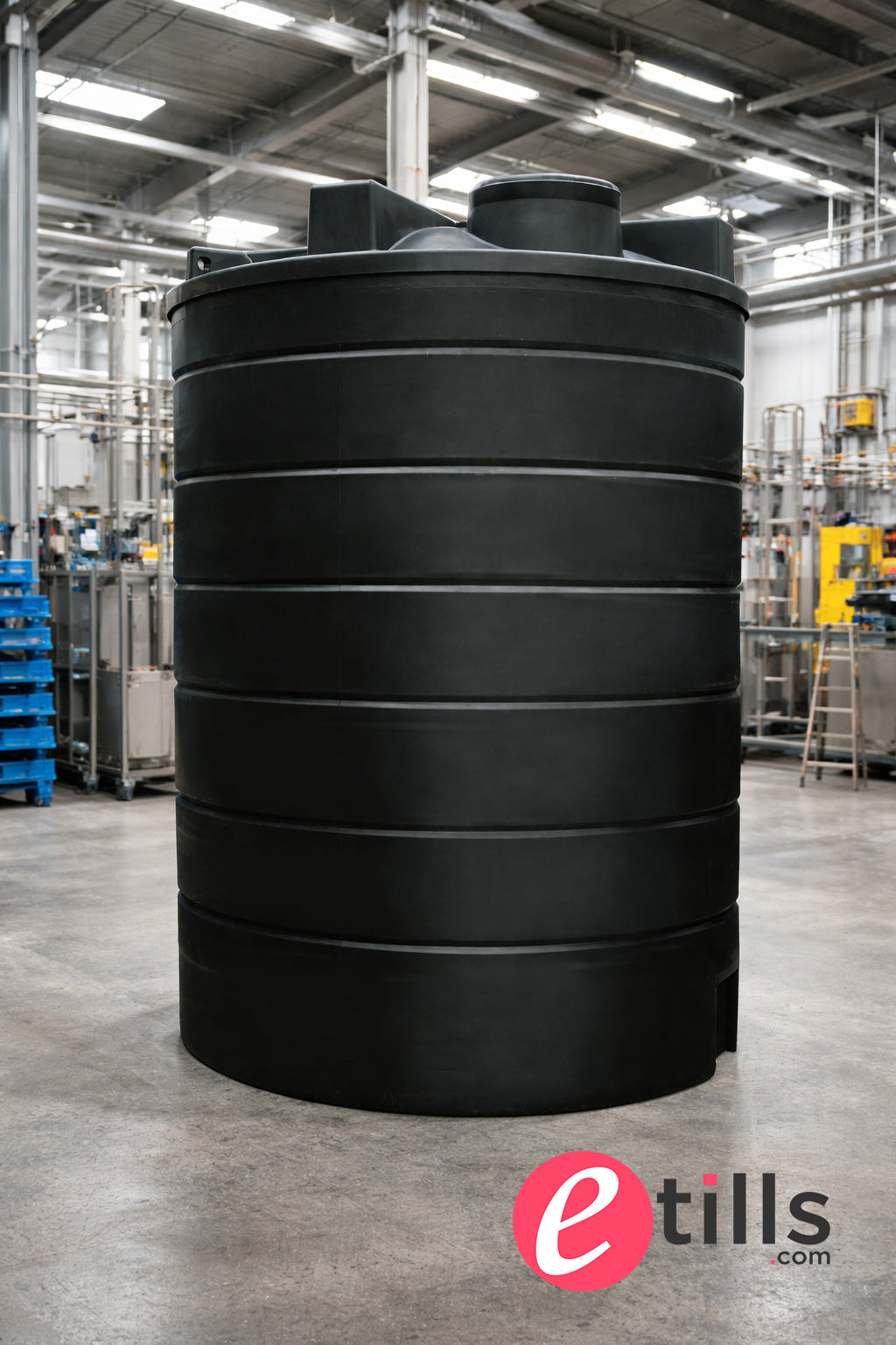 25000 Litre Cylindrical Potable Water Tank - Black - WRAS Approved