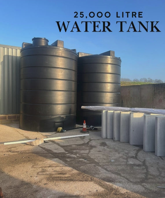 25000 Litre Cylindrical Water Tank - Non Potable - Black