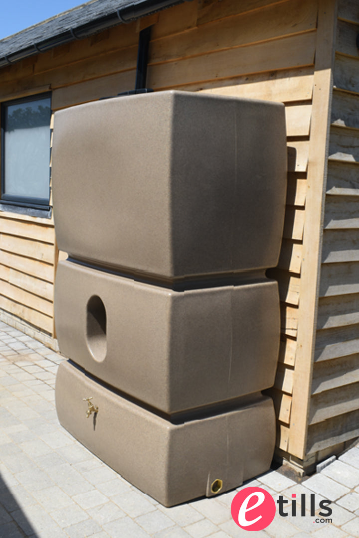 1500 Litre Extra Large Water Butt - Sandstone