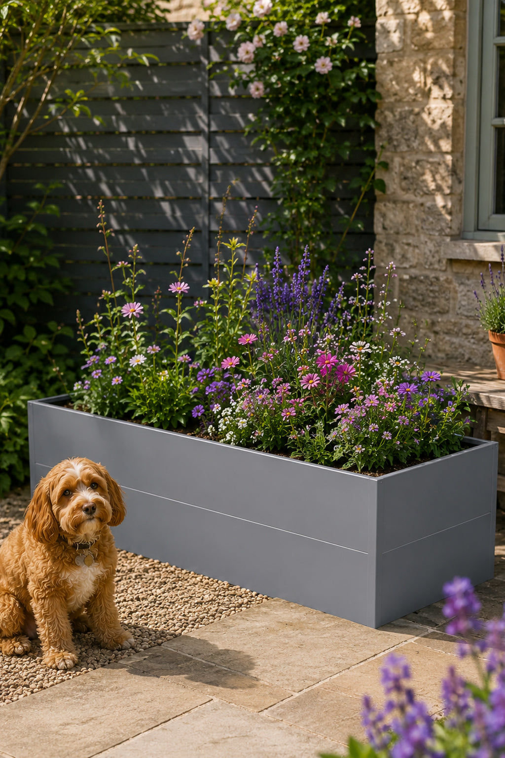 2400 x 400 x 600mm Raised Garden Bed Contemporary Style