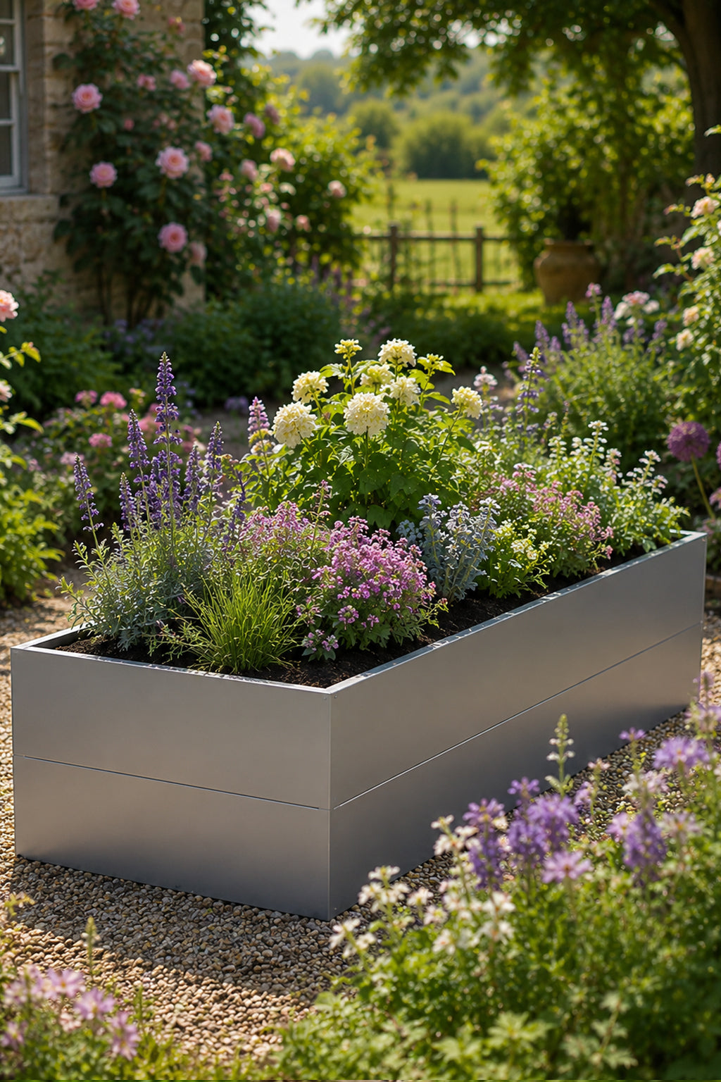 2400 x 800 x 600mm Raised Garden Bed Contemporary Style