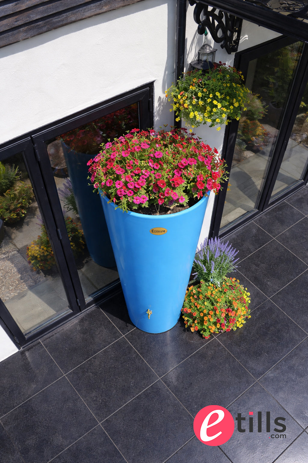 Big City Water Butt Planter - Light Blue