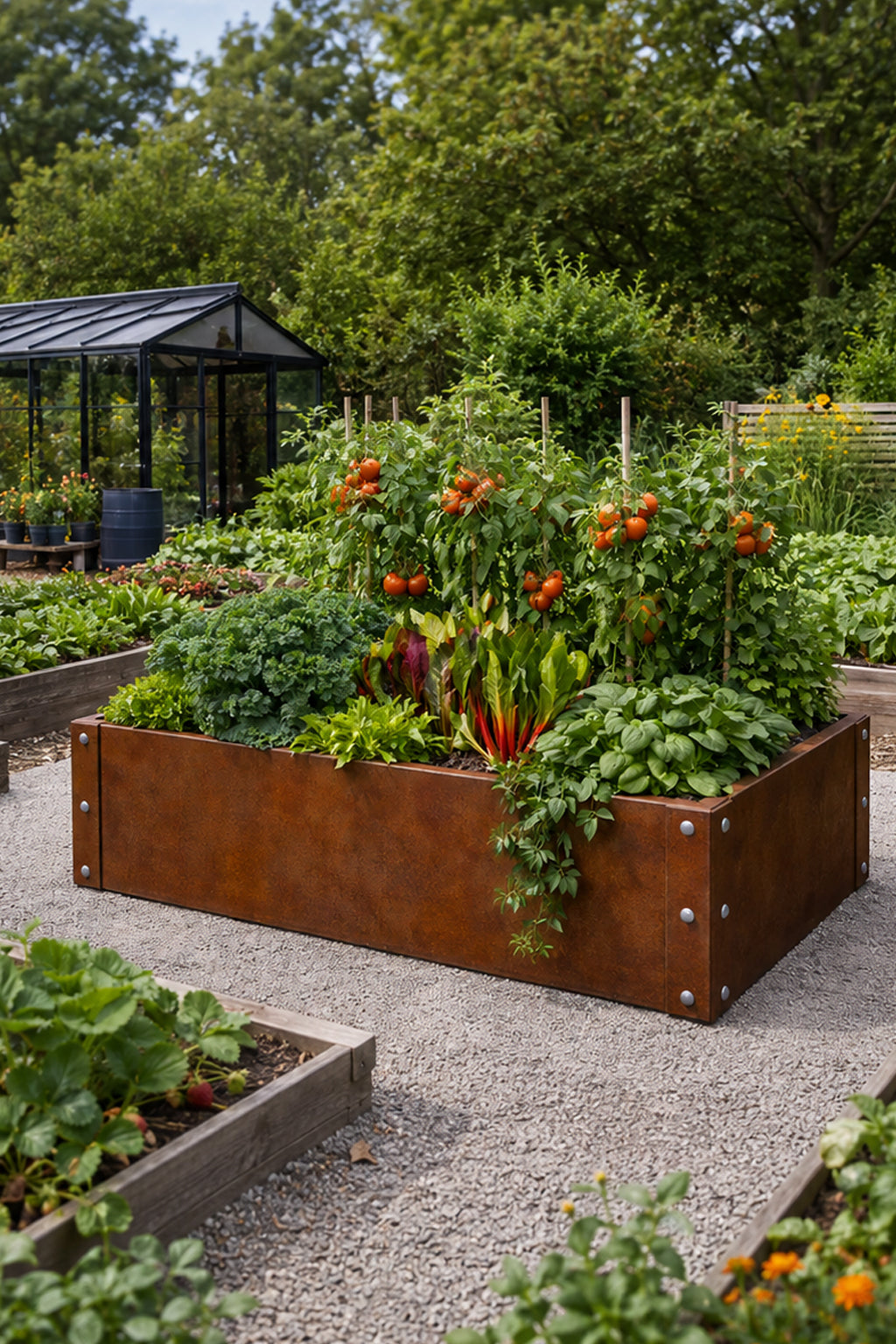 Corten Steel Raised Bed 1200 x 800 x 450mm Urban Style