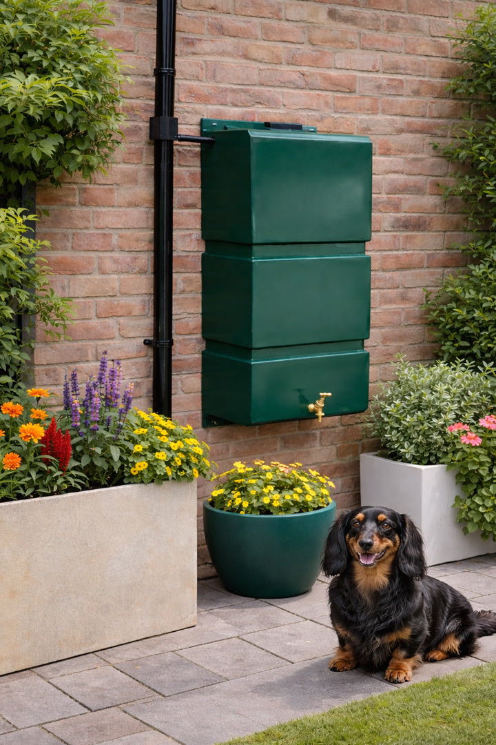 100 Litre Wall Mounted Water Butts - Green