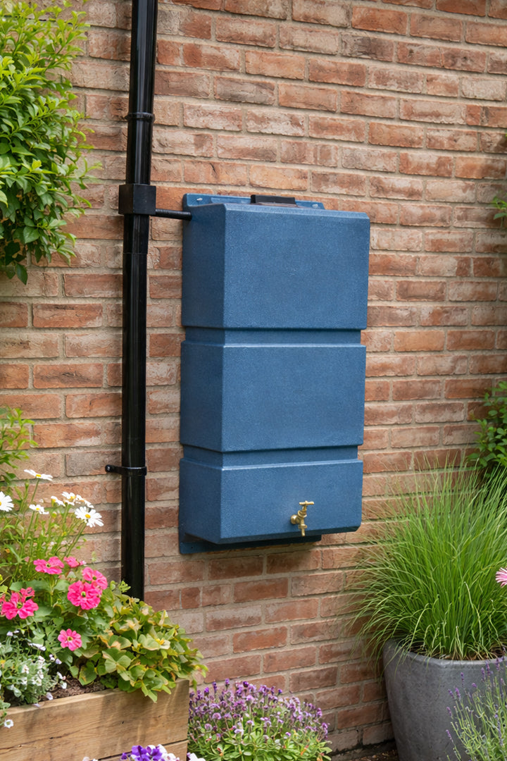100 Litre Wall Mounted Water Butts - Blue Marble