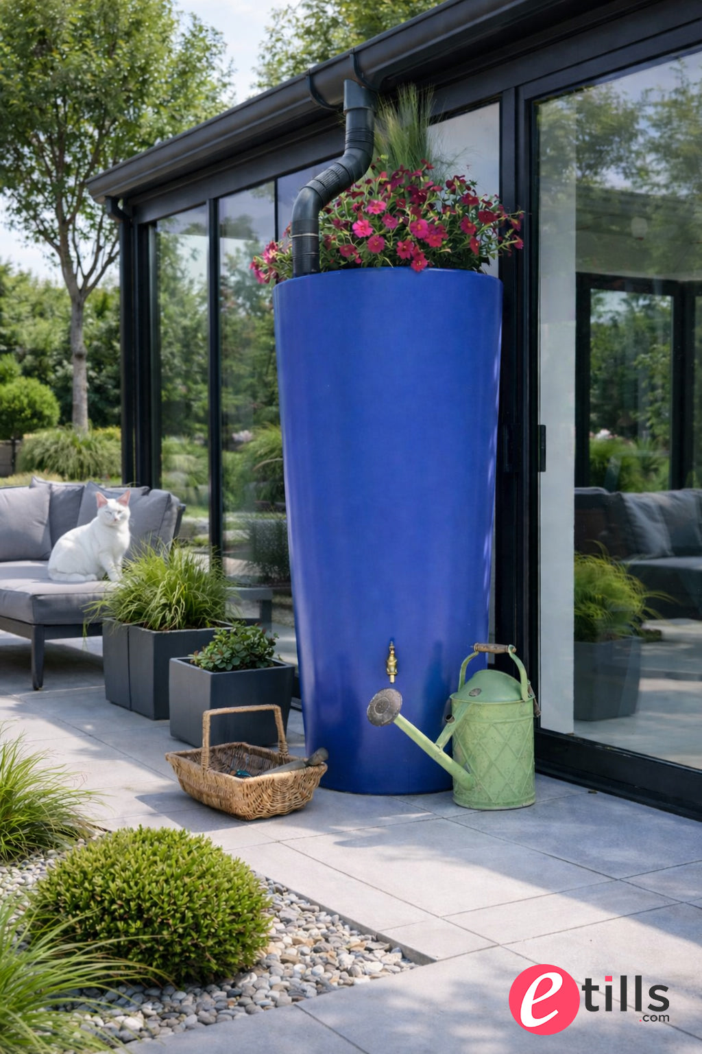 Big City Water Butt Planter - Blue