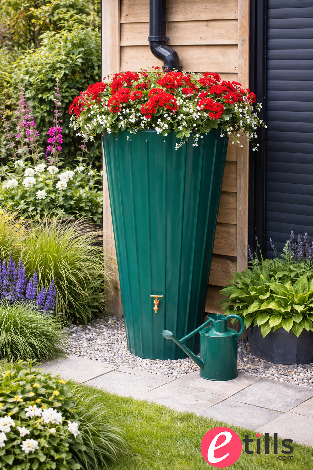 Cosmo 200 Litre Water Butt Planters - Green