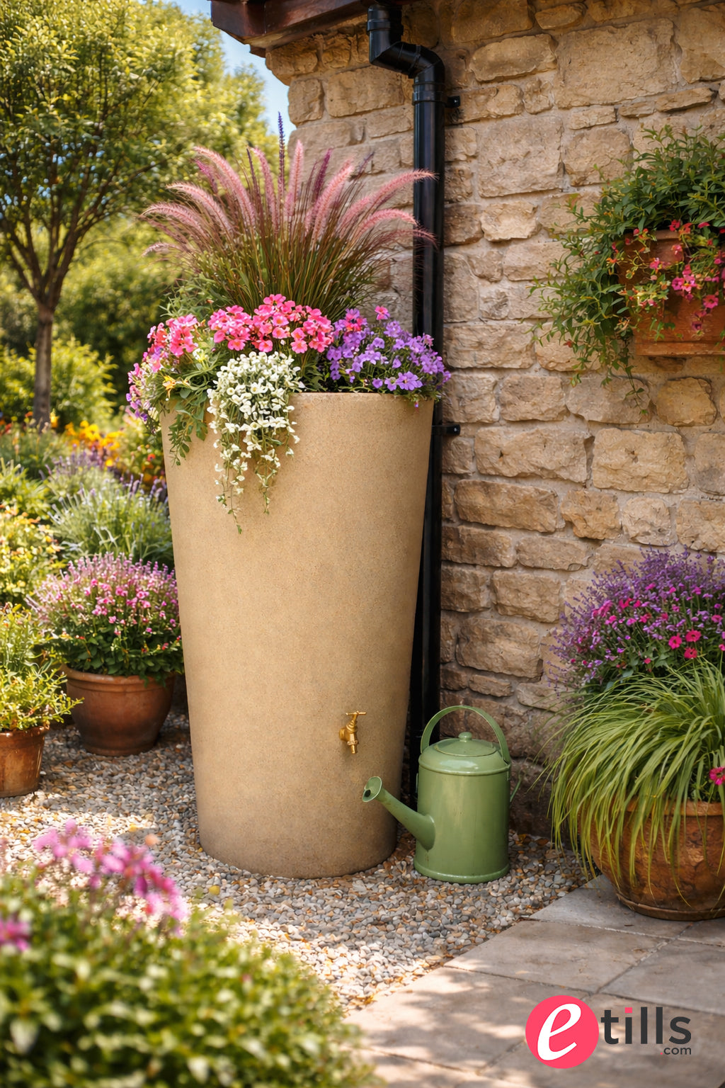 City Water Butt Planter Sandstone