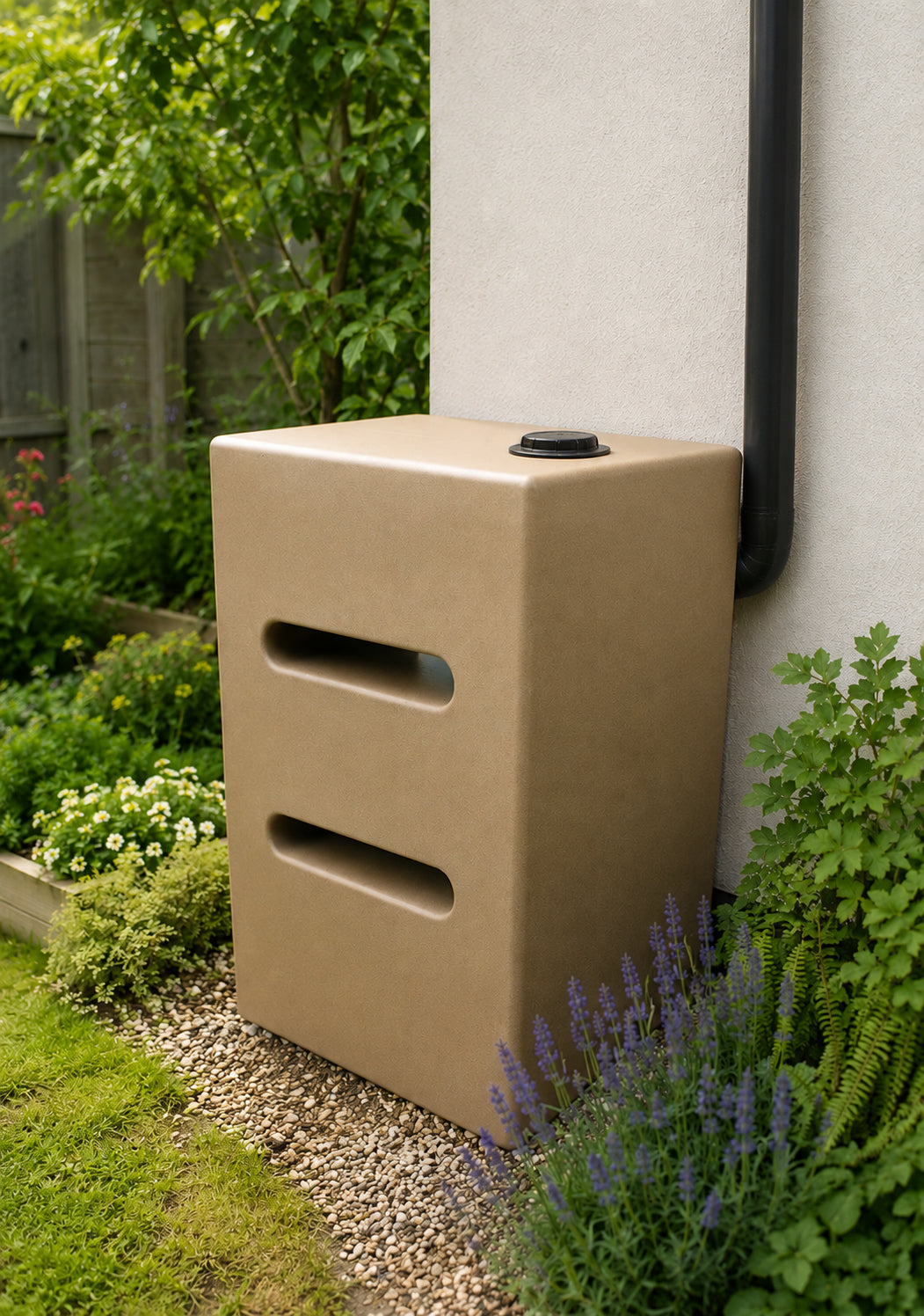 650 Litre Tall Water Butt V3 - Sandstone