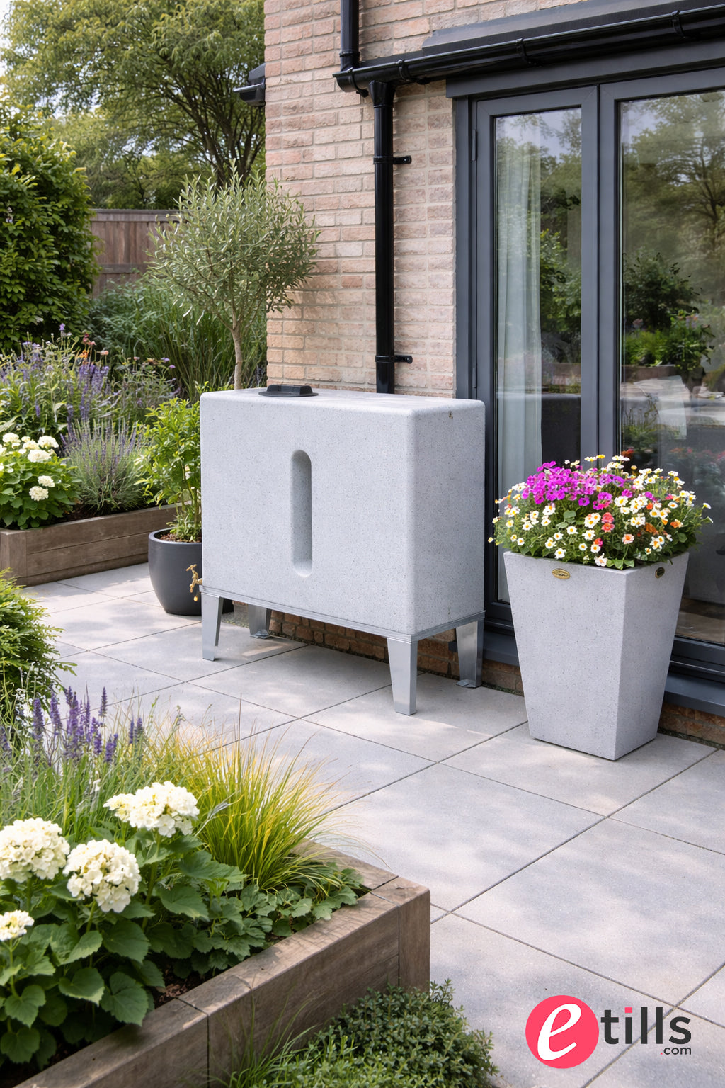 350 Litre Square Water Butt V1 - White Marble